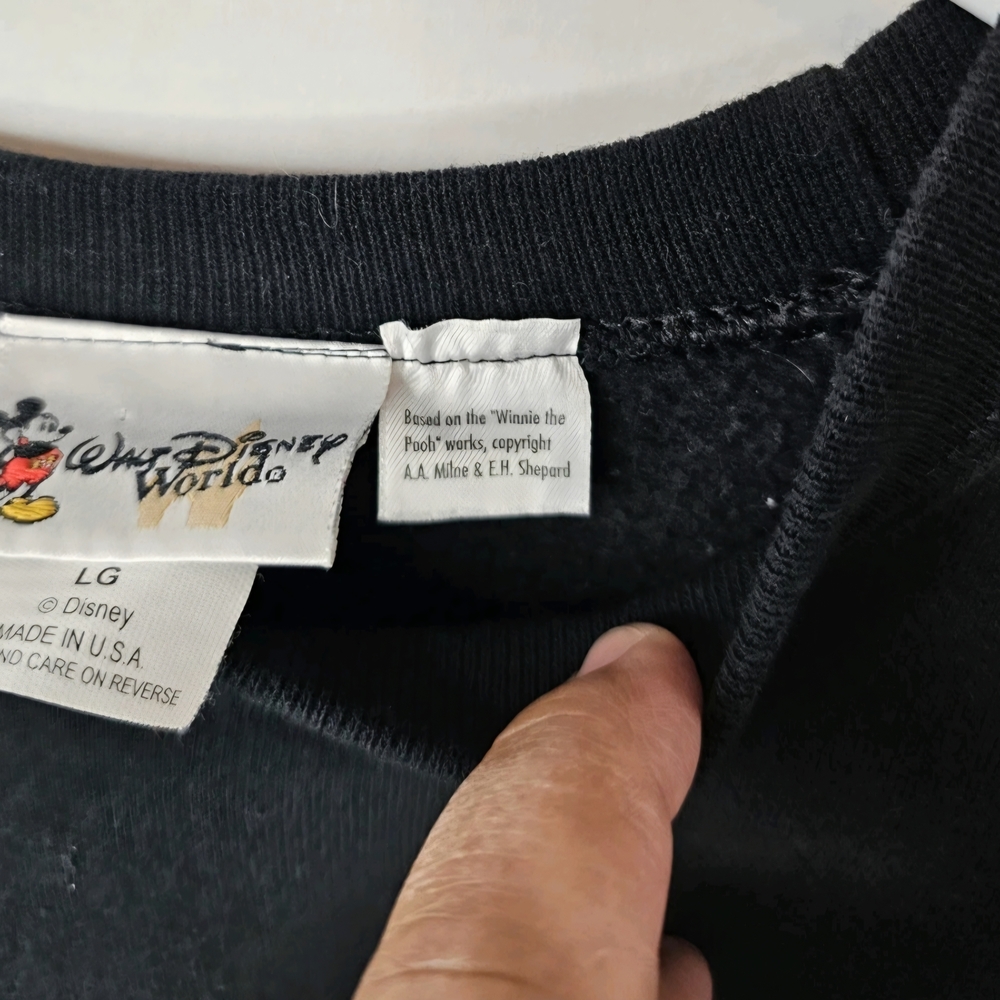 Vintage 90's Walt Disney World Graphic Sweatshirt Large Black Soft Crewneck USA - Picture 3 of 4